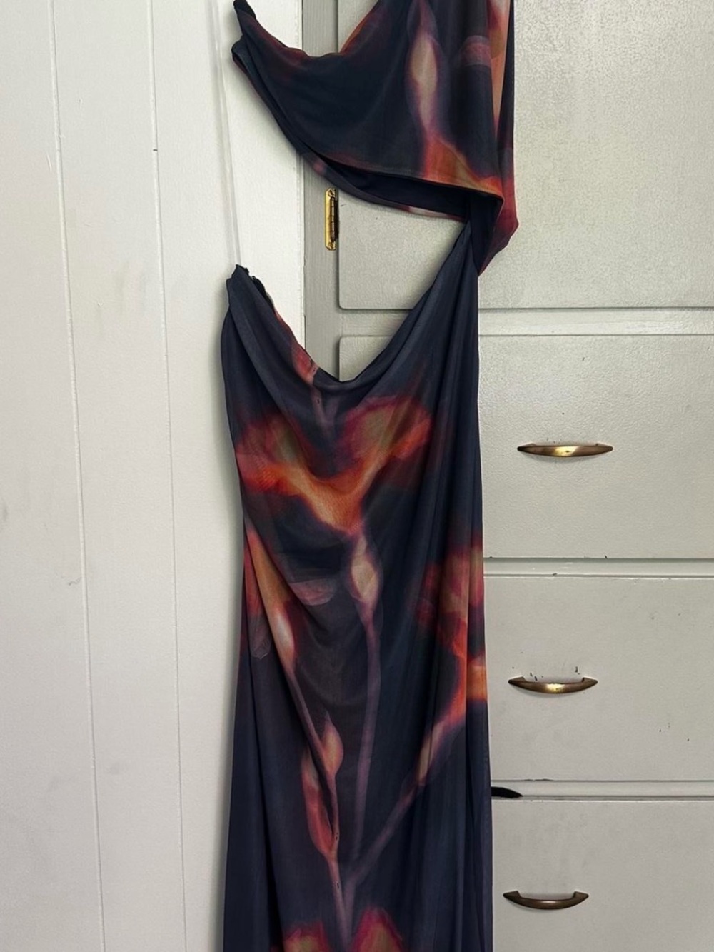 Peppermayo one shoulder maxi dress with open side